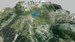 Lake Mont Cenis France and mountain landscape  3D model