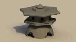Low Poly Japanese Toro Low-poly 3D model