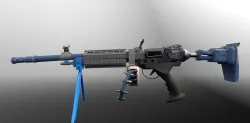 Machinegun machine gun Low-poly 3D model