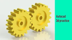 Making 3d Gear in Autocad || Autocad 3d modeling practice