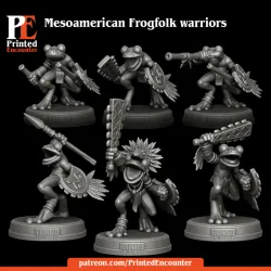 Mesoamerican Frogfolk Warriors