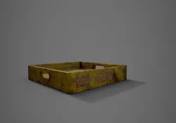 Old wooden Pepsi Cola crate Low-poly 3D model