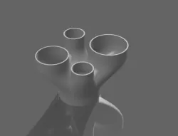 Parametric Four Way Splitter Pipe or Hose Fitting