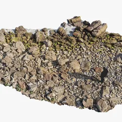 Rock Stone Beach Line PBR Scan Low-poly 3D model