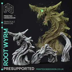Root Wyrm - 3D Printable TTRPG - PRESUPPORTED - 32mm Scale 3D print model