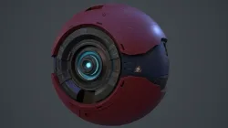 Sci-Fi Military Sphere Drone  Low-poly 3D model