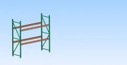Simplified pallet rack, 12-ft wide