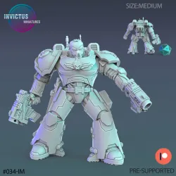 Skeleton Squad Soldier Pistol / Exoskelet Officer / Space War Construct / Steampunk Battle Robot / Invasion Army / Cyberpunk Droid / Sci-Fi Encounter