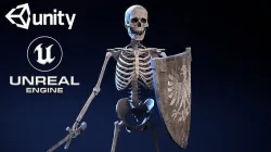 Skeleton Warrior - Game Ready Low-poly 3D model