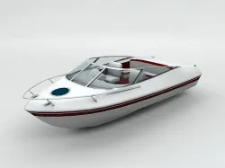 Sport Ski Motor Boat Lowest Detail Low-poly 3D model