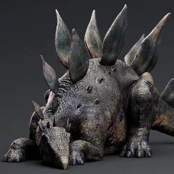 Stegosaurus dinosaur with spikes Low-poly 3D model
