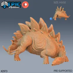Stegosaurus Eating / Herbivorous Dinosaur / Huge Dino / Roof Lizard /  Spiked Tail Beast / Jurassic Encounter