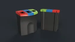 Street Trash Can 30 PBR Game Ready Low-poly 3D model