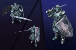 Stylized Skeleton Knight Low-poly 3D model