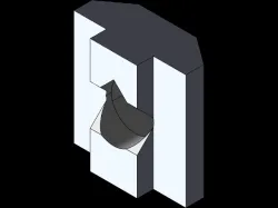 T-nut housing, 3D Printable for M6 Hex Nut