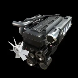 Toyota 2JZ-GTE Engine Low-poly 3D model