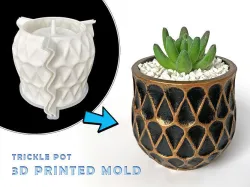 Trickle Pot 3D mold printing - Include Pot file for print 3D print model