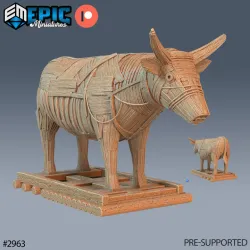 Trojan Bull / Huge Wooden Trophy Trap / War Engine / Warfare Machine / Siege Engine / Playable Interior
