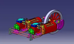 Twin Steam Engine in factory layout