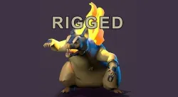 Typhlosion Anim Rig - Pokemon 3D model