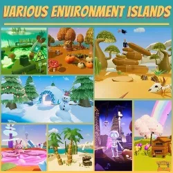 Various Environment Islands Unity URP  Low-poly 3D model