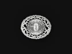 vintage brooch branches with large  stone  894 3D print model