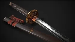 Weapon Katana Sword Blade Low-poly 3D model