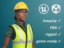 Working Women - Nia Low-poly 3D model