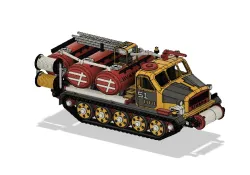 Yellow Artillery Tractor Fire Truck with Movements