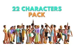 22 CASUAL CHARACTERS RIGGED ANIMATED 3D model