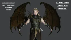 AAA 3D FANTASY MALE CHARACTER - THE WARRIOR ELF or KNIGHT ELF Low-poly 3D model