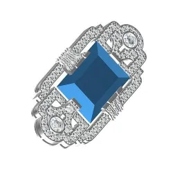 Antique Art Deco Diamond Brooch 3D print model