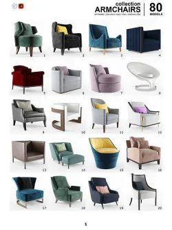 Armchair Collection - 80 Models 3D model