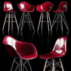 Bar stools eames 3D model
