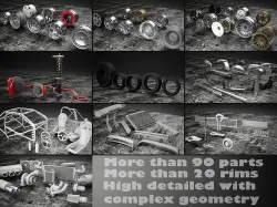 Car tuning pack 3D model
