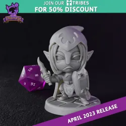 Chibi Forge Dark Elf with Sword
