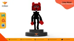 Cube World Game Character Low-poly 3D model