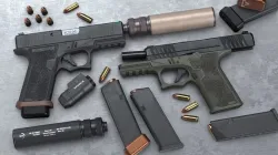Custom G19 and Polymer80 PFC9 Pistol Pack Low-poly 3D model