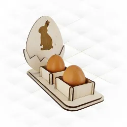 Easter bunny egg holder svg dxf files for laser cutting 3D print model