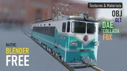 Electric Rail Engine Low-poly 3D model