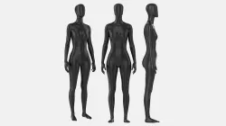 Female mannequin black plastic full length 3D model