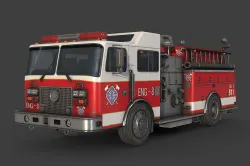 Fire Truck Low-poly 3D model
