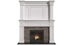 Fireplace modern ArtDeco with masonry 3D model