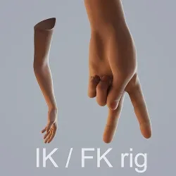 FPS dark skin hand 3D model