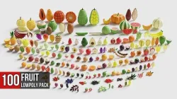 Fruits Pack Collection Low-poly 3D model