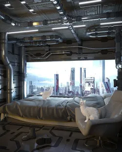 Futuristic apartment 3D model