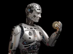 Futuristic Robot Man Rigged 3D model