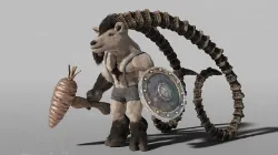 Goat Warrior in high poly 3D model