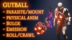 GutBall glowing ball of fire Low-poly 3D model