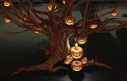 Halloween Pumpkin With Horror Tree 3D model Low-poly 3D model